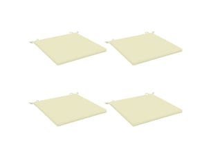 Lot de 4 coussins de siège, coussins d'assise soest 100 % polyester crème cf60368