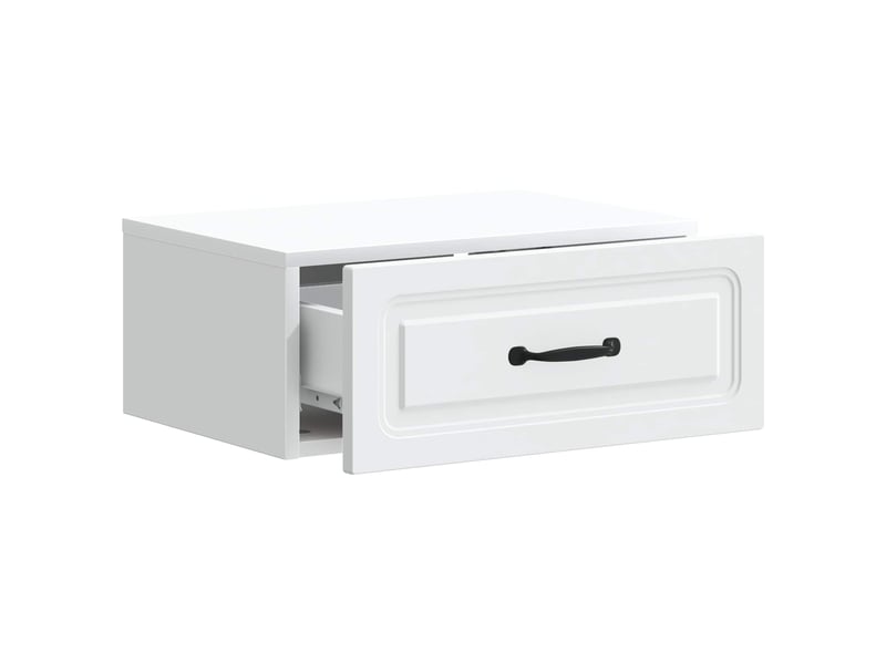  Table de chevet - cabinet de chevet - table de nuit mural avec tiroir blanc 49 x 34,5 x 20 cm  - Conforama C
