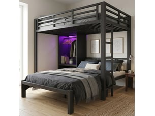 Lit superposé 2x120x200 cm <strong>HAUSS SPOLE</strong>  <strong></strong> coloris noir