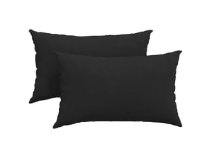 Lot de 2 coussins de canapé, coussins décoratifs tissu noir 50 x 30 cm cf58914