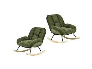 Fauteuil relax manuel MEUBLES COSY Tissu vert vendu Par paire