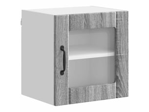 Cabinet en verre mural 2 pcs sonoma gris bois d'ingénierie shl3486