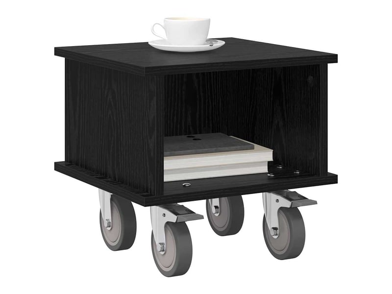  Meuble tv - banc tv - meuble de rangement 37 x 35 x 35 cm chêne noir bois d'ingénierie  - Conforama C