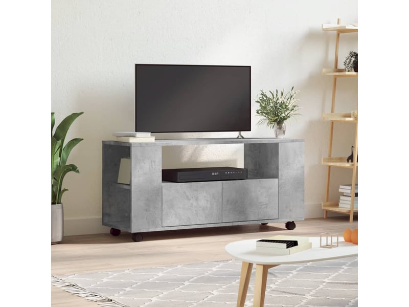  Meuble tv - banc tv - meuble de rangement gris béton 102x34,5x43 cm bois d'ingénierie  - Conforama B