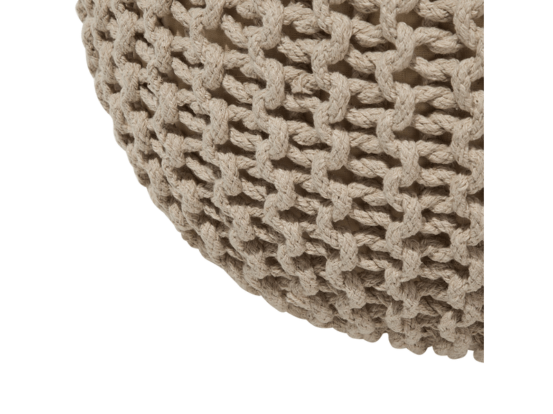 Pouf conrad coton beige clair 46558 - Conforama E