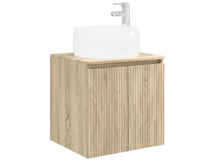 Vanité de lavabo mural, meuble de rangement chêne sonoma 49.5x44.5x66 cm shl6763