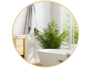 Miroir rond miroir salle de bain cadre en métal facile à installer, pour chambre, salon, entrée, ø 70 x 2,5 cm or