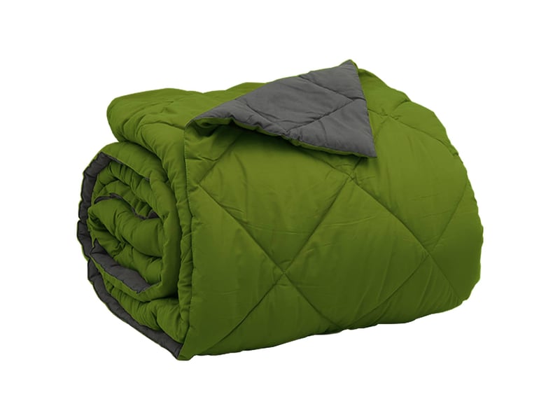  Duvet - couette complet toute l'année vert et anthracite 200 x 200 cm  - Conforama E