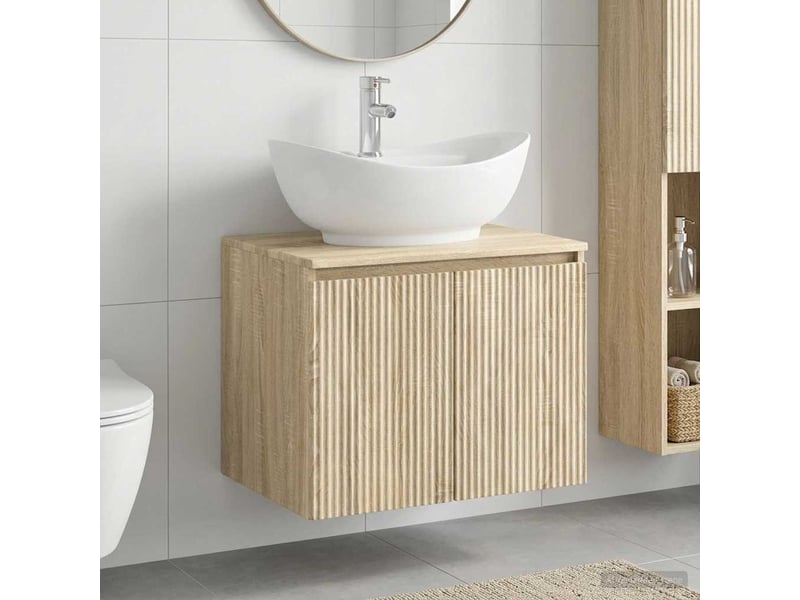 Ensemble de mobilier de salle de bain chêne sonoma cf64664 - Conforama B