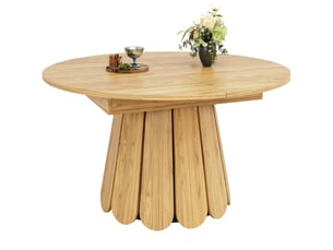Table à manger extensible 118(158)x118x76.8 cm en mdf coloris naturel