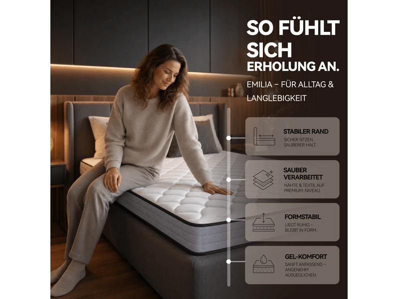 Matelas à ressorts ensachés 120x200 cm h3 20 cm 7 zones coloris blanc et gris - Conforama D