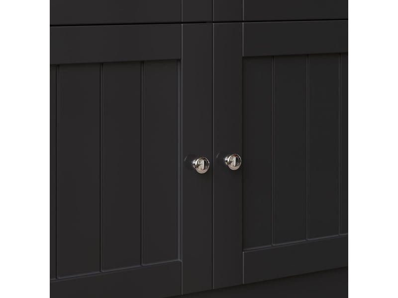  Buffet cuisine 140x40x180, portes vitrées buffet, étagères réglables, led intégrées, couleurs variables  - Conforama C