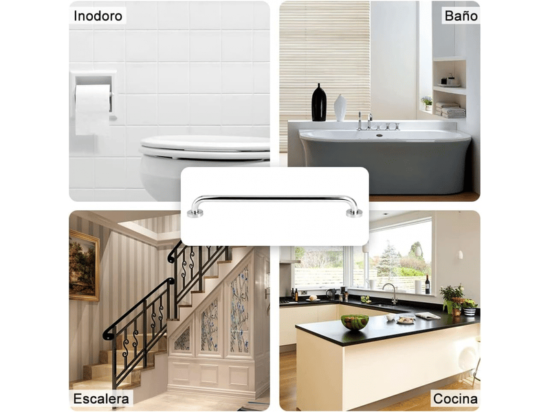  Barre d'appui pour salle de bain, barre d'appui en acier inoxydable de 60 cm, poignée pour douche  - Conforama C