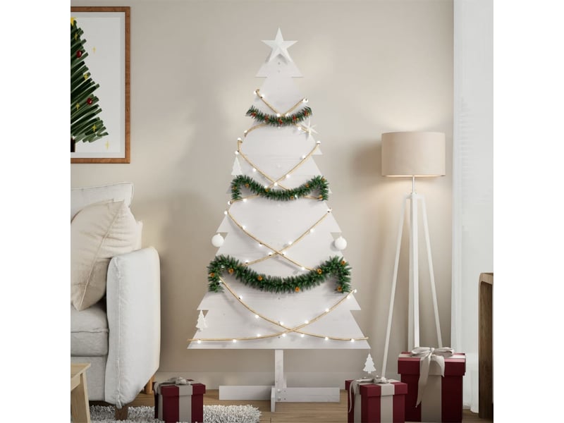  Sapin de noël - arbre de noël en bois pour décoration blanc 150 cm pin massif  - Conforama B