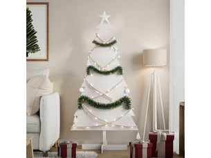 Sapin de noël - arbre de noël en bois pour décoration blanc 150 cm pin massif