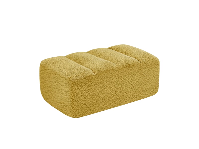  Pouf brravo en tissu polaire texturé, jaune, siège d’appoint confortable  - Conforama D