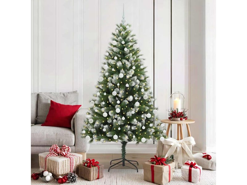 Sapin de noël - arbre de noël artificiel avec neige artificielle 300 led - Conforama B