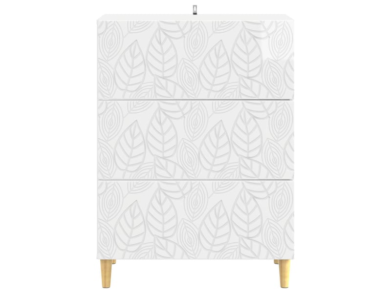  Armoire de rangement bureau, armoire à tiroirs blanc brillant 66 x 34,5 x 90 cm shl1338  - Conforama E