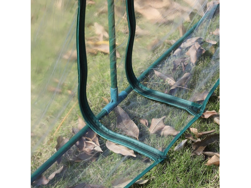  Mini serre de jardin 350 x 100 x 80 cm – transparente – film pvc, cadre acier et ouverture relevable  - Conforama D