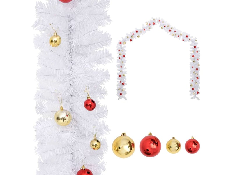  Guirlande de noël décorée avec boules blanc 10 m  - Conforama B