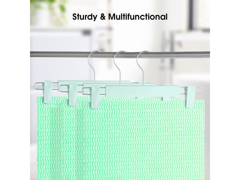  Lot de 10 cintres (vert clair) 29 x 13 cm avec crochet rotatif à 360°, cintre à clip réglable, cintre pour vêtements, manteaux et jeans  - Conforama D