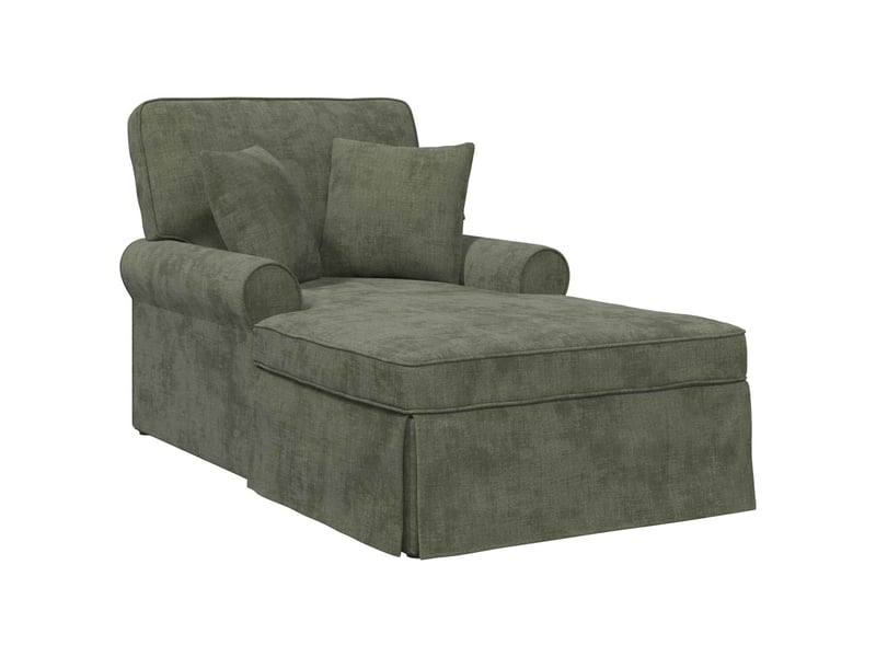  Vidaxl chaise lounge avec jupe avec coussin vert 157 x 91 x 91 cm ares  - Conforama D