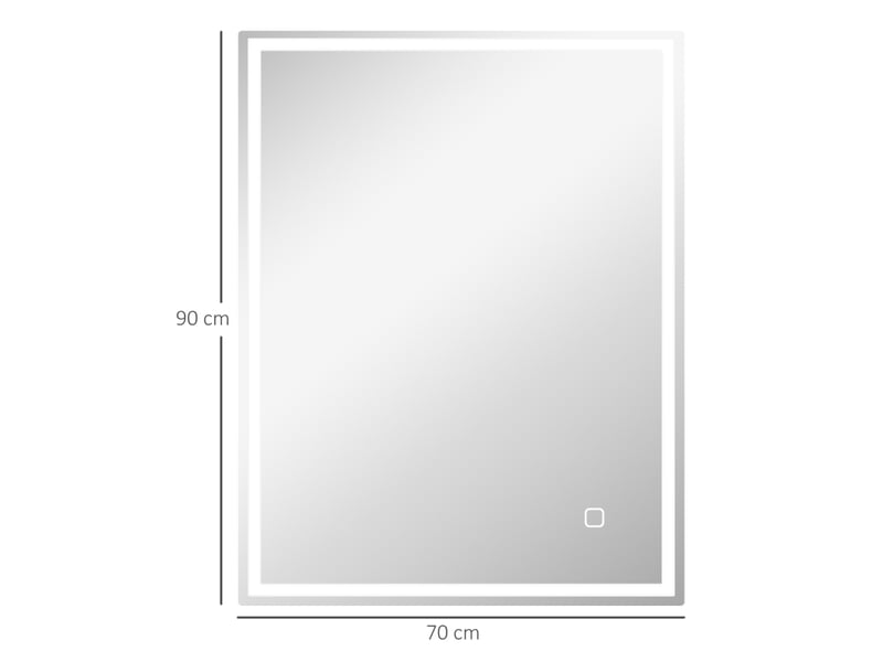  Miroir led salle de bains 90 x 70 cm, éclairage réglable  - Conforama C