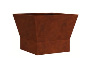 Brasero exterieur, foyer camping rouillé 40x40x35 cm acier patiné