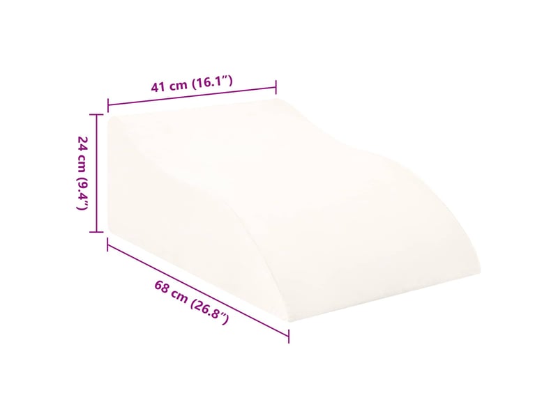 Coussin pour les jambes, oreiller 68 x 41 x 24 cm mousse pu blanc cf56589 - Conforama E