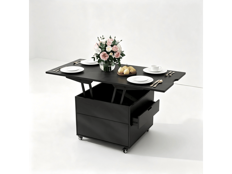  Table basse extensible à plateau relevable (noire)  - Conforama A