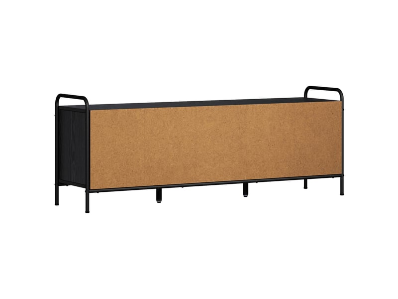  Meuble tv - banc tv - meuble de rangement 133 x 33 x 50 cm chêne noir bois d'ingénierie  - Conforama E