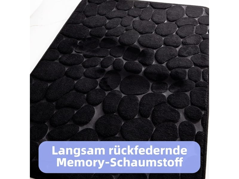 Tapis de bain, 40*60cm noir tapis salle de bain antidérapant absorbant tapis de salle de bain, mousse à mémoire de forme shower mat - Conforama C