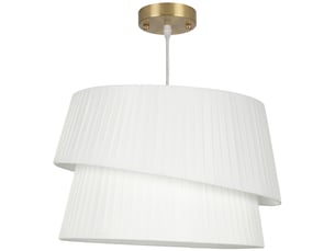 Suspension luminaire élégante à double abat-jour, rosace dorée, câble réglable, ampoule non incluse e14 40 w, blanc