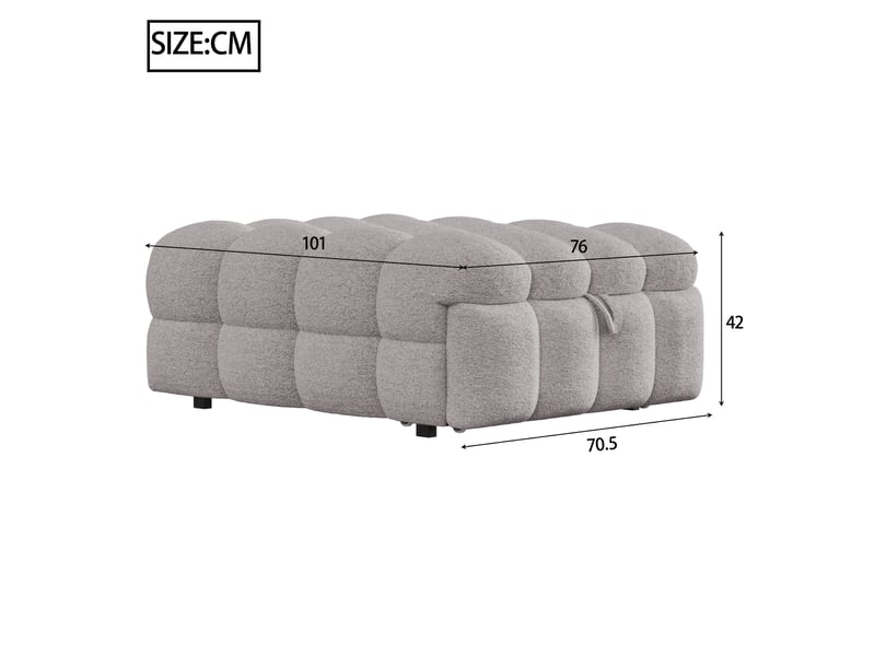 Lit gigogne enfant 70x180 cm, canapé-lit 2 en 1, style minimaliste, tissu teddy gris - Conforama D