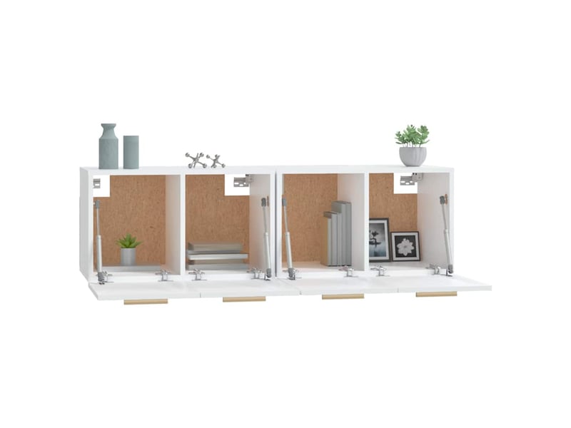  Armoires murales 2 pcs, meuble de rangement salon blanc 60x36,5x35 cm bois d'ingénierie  - Conforama E