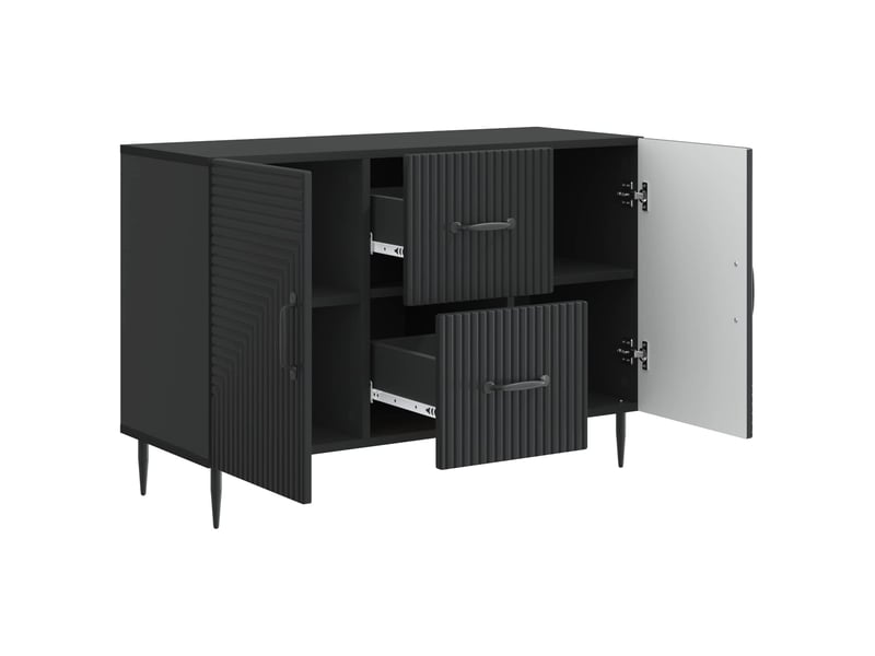 Buffet - bahut - meuble de rangement avec tiroir noir 89 x 34,5 x 60 cm bois d'ingénierie  - Conforama E