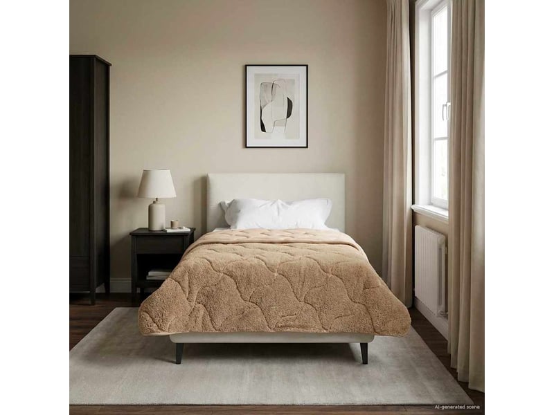  Duvet - couette complet toute l'année 155 x 220 cm non taupe respirant  - Conforama D