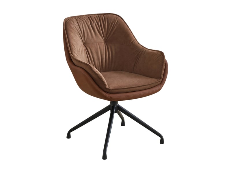  Fauteuil de bureau pivotant,67,5x66x80 cm,avec accoudoirs,similicuir,marron  - Conforama C