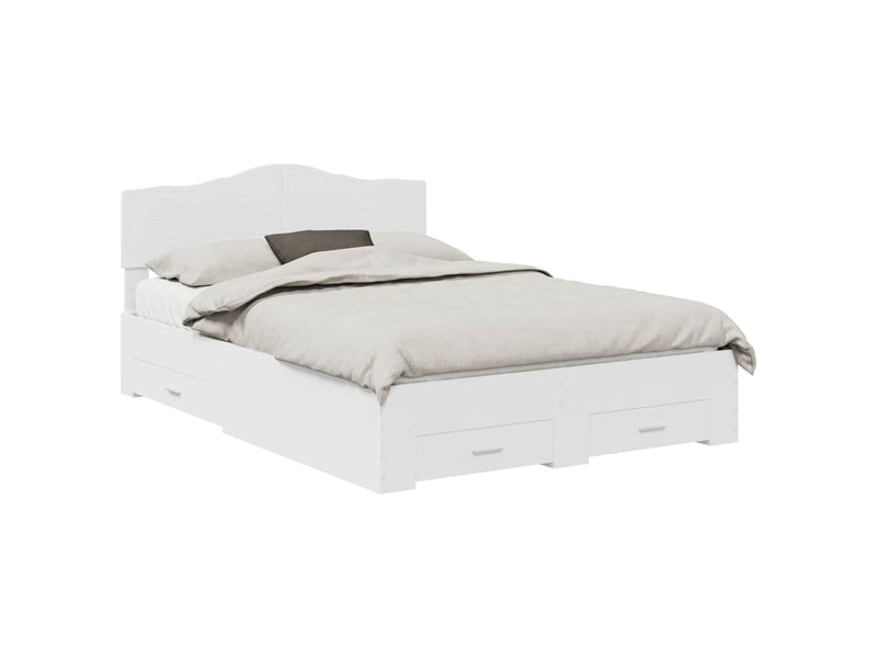  Lit double- lit adulte -  cadre de lit avec tiroir blanc 160 x 200 cm bois d'ingénierie  - Conforama A
