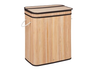 Panier à linge trieur décoratif salle de bain 63 x 55 x 35 cm avec 3 compartiments en bambou naturel 13_0011566
