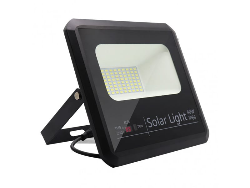  Projecteur led solaire abrila malaquita 40 w 3600 lm 6500 k noir ip66 20,5 x 23 x 6 cm 147280409 - Conforama C