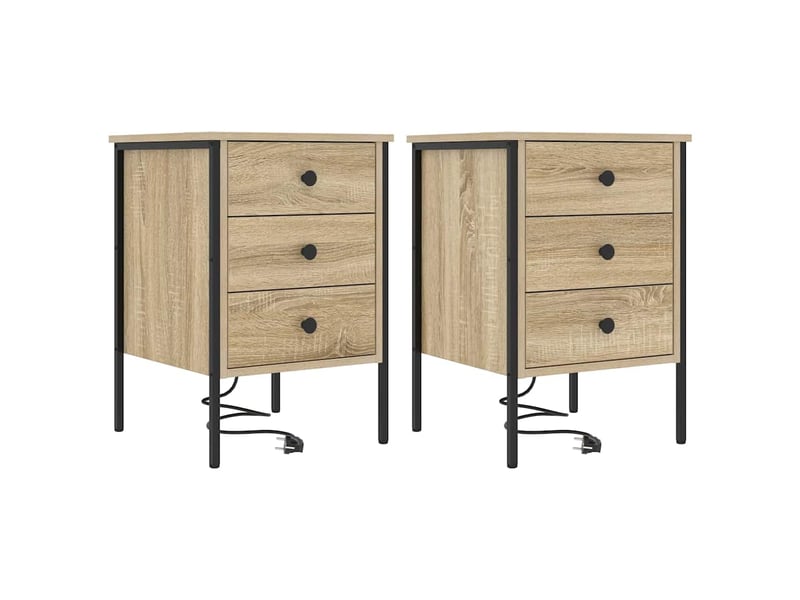  Table de chevet - cabinet de chevet - table de nuit 2 pièces chêne sonoma 42 x 41 x 61 cm  - Conforama A