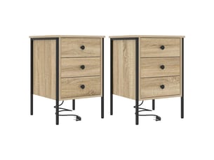 Table de chevet - cabinet de chevet - table de nuit 2 pièces chêne sonoma 42 x 41 x 61 cm