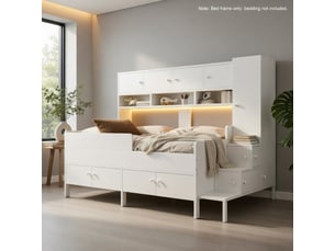 Lit avec rangement 90x200 cm <strong>GUTENACHT</strong> <strong></strong> coloris blanc