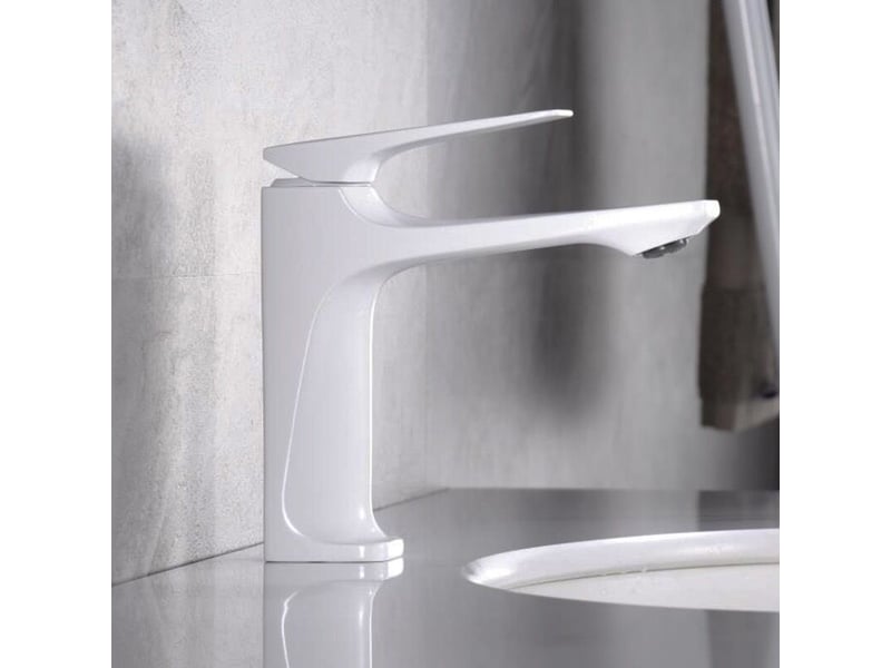  Robinet de lavabo pistolet de lavabo anti-éclaboussures blanc avec tuyau d'arrivée d'eau de 60 cm  - Conforama A