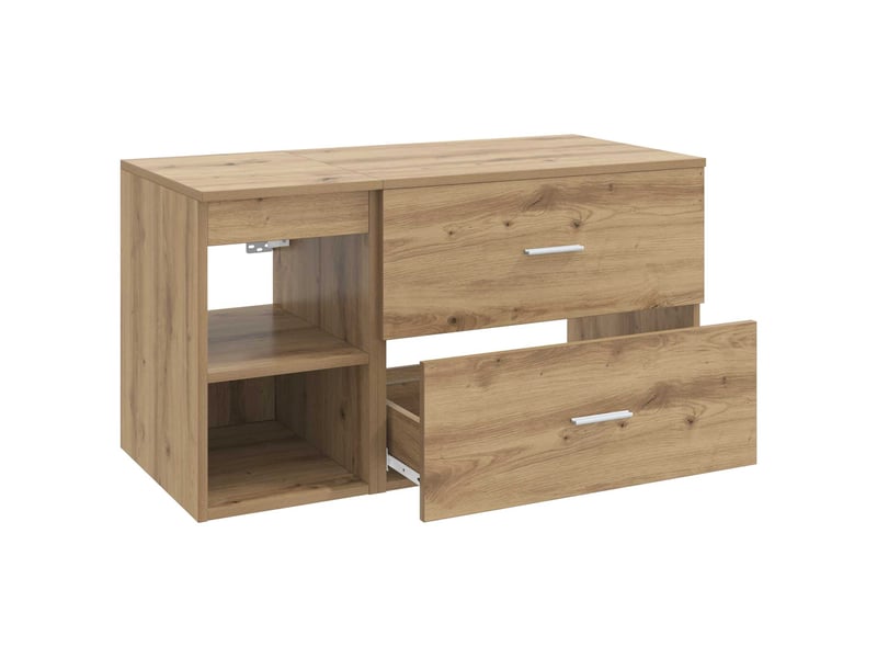 Ensemble de mobilier de salle de bain 2 pcs chêne artisanal shl10 - Conforama D