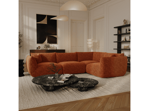 Canapé d'angle droit fixe SIA HOME NOOMA 6 places Velours