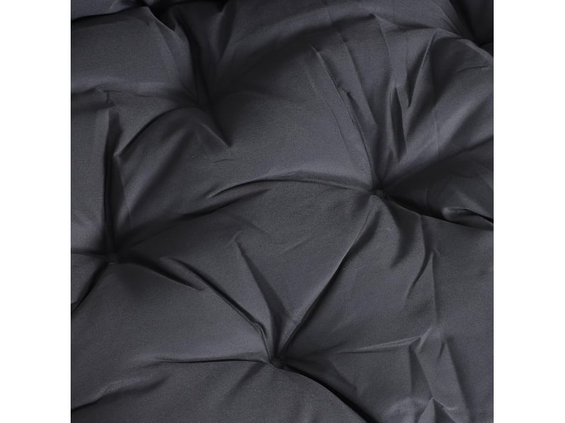  Coussin de banc de jardin avec dossier 100 x 98 x 8 cm – gris foncé – 6 liens de fixation sécurisés  - Conforama E