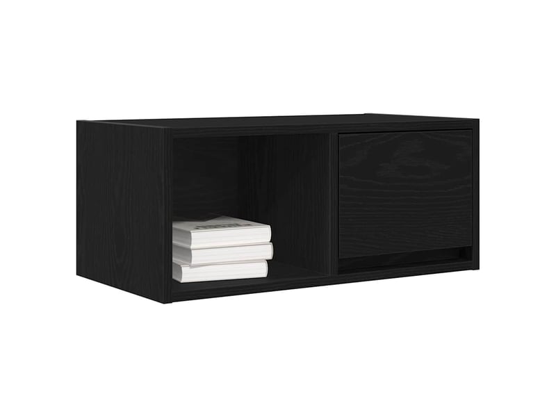  Lot de 2 meuble tv bas salon chêne noir 60x31x25,5 cm bois d'ingénierie shl6976  - Conforama D