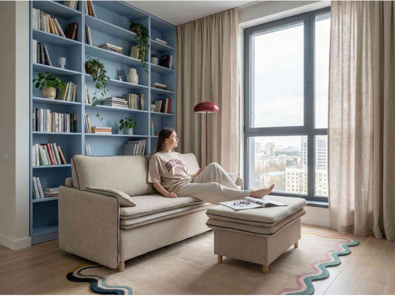  Sam, pouf coffre de rangement, 70x91 cm, beige foncé Sam - Conforama B